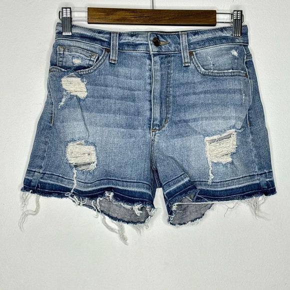 Joe's Jeans Alston Released Hem Distressed Denim Shorts Size 26 - Picture 2 of 9